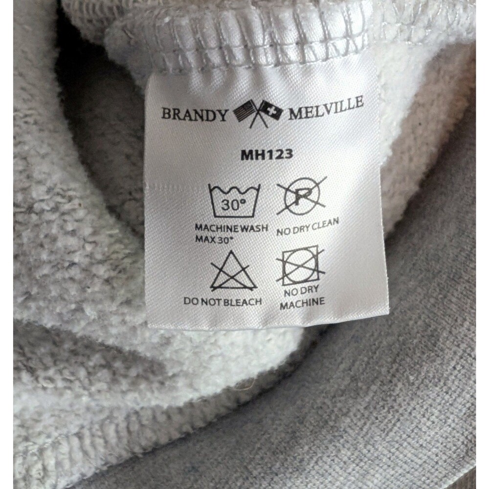 Brandy Melville Womens Grey Full Zip Up Cropped Hoodie Sweatshirt Heather OS - Picture 4 of 5